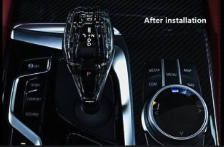 BMW 5 Series stock vs crystal gear knob - Crystal knob