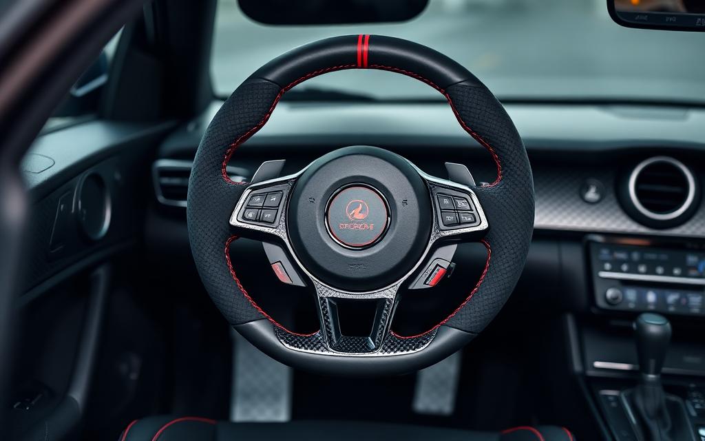 Toyota stock vs sport steering wheel - Sport flat-bottom wheel